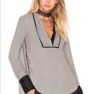 Free People Pebble Crepe Free Bird Shirt NWT